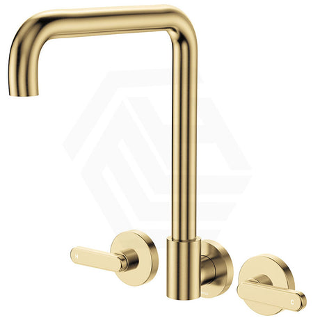 Fienza Kaya Squareline Wall Mounted Lever Tap Set Swivel Spout Variant Colour Available