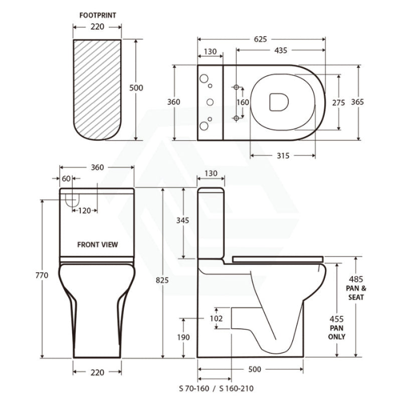 Rak Compact Back To Wall Toilet Suite P Trap Or S Grey Blue Seat Available Extra Height Pan Box Rim