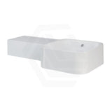 765x355x140mm RAK Petit Ceramic Square Wall Hung Basin Alpine White With Overflow Left Edge NO Tap Hole 