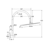 Fienza Empire Slim Curved Stainless Steel Shower Arm Set Variant Colour Available