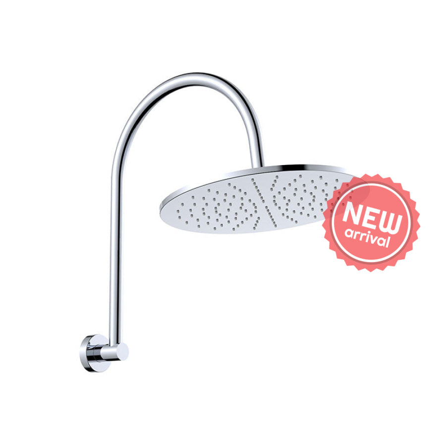 Fienza Empire Slim Curved Stainless Steel Shower Arm Set Variant Colour Available