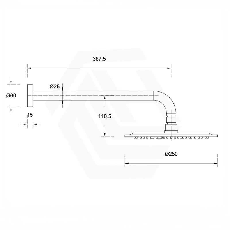 Fienza Kaya Stainless Steel Wall Mounted Shower Arm Set Variant Colour Available