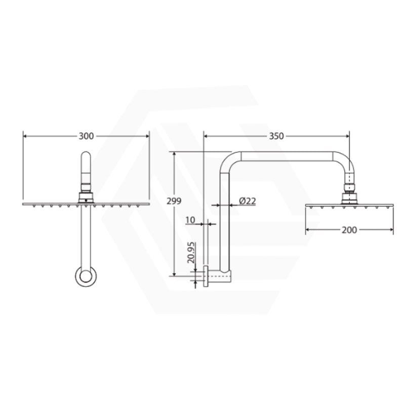 Fienza Tono Gooseneck Stainless Steel Shower Arm Set Variant Colour Available