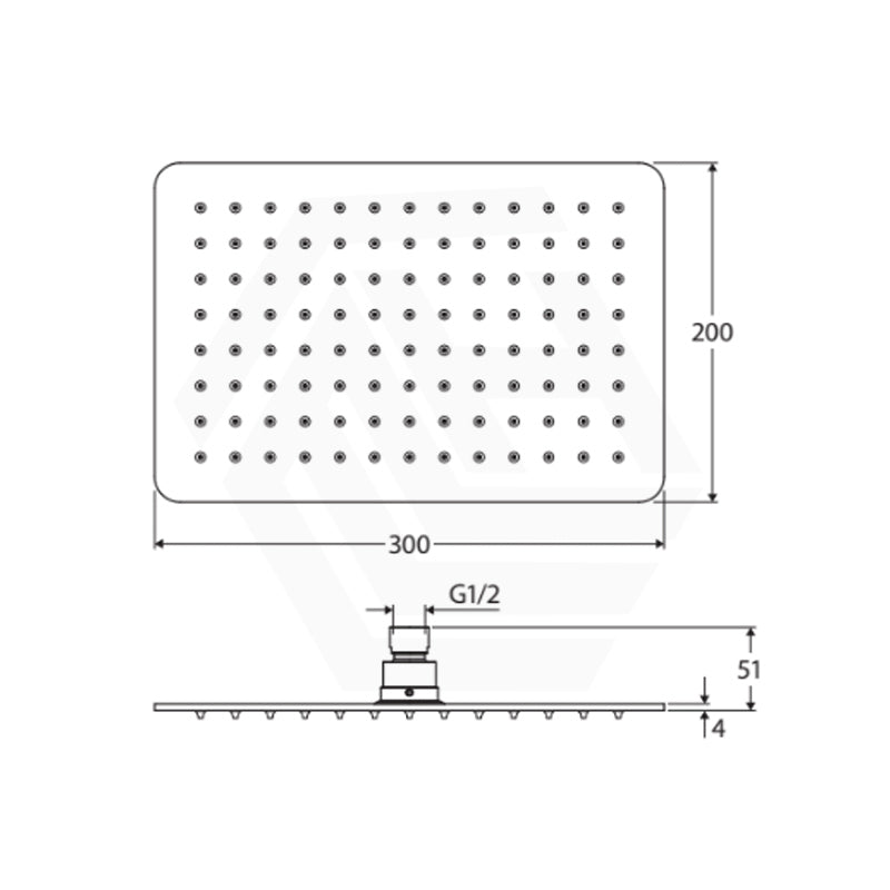 Fienza Koko Stainless Steel Rectangular Shower Head Variant Colour Available