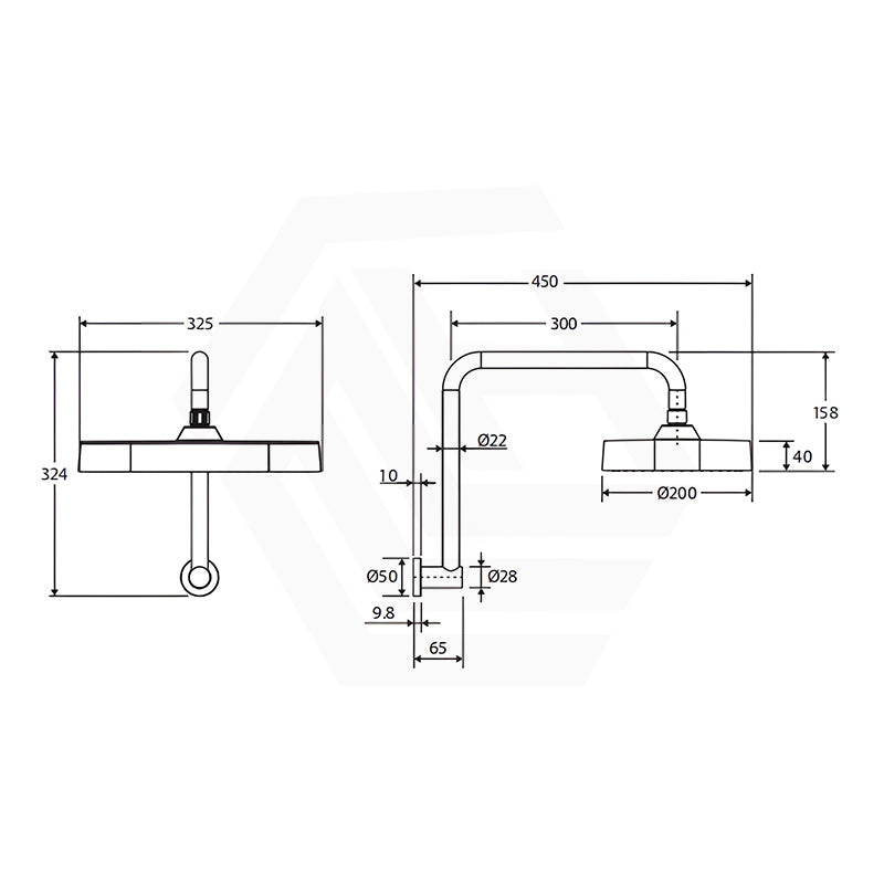 Fienza Kuro Gooseneck Stainless Steel Shower Arm Set - Variant Colour Available