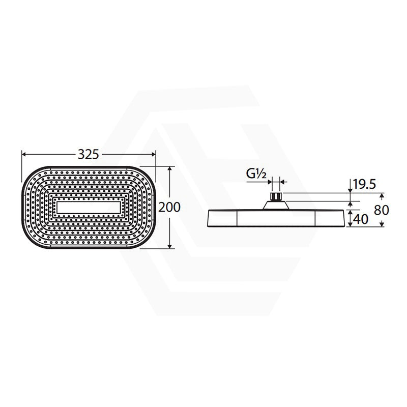 Fienza Kuro Soft Square Shower Head ABS 325mm - Variant Colour Available