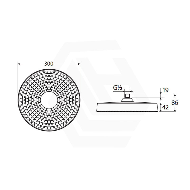 Fienza Kuro 300mm ABS Round Shower Head Variant Colour Available