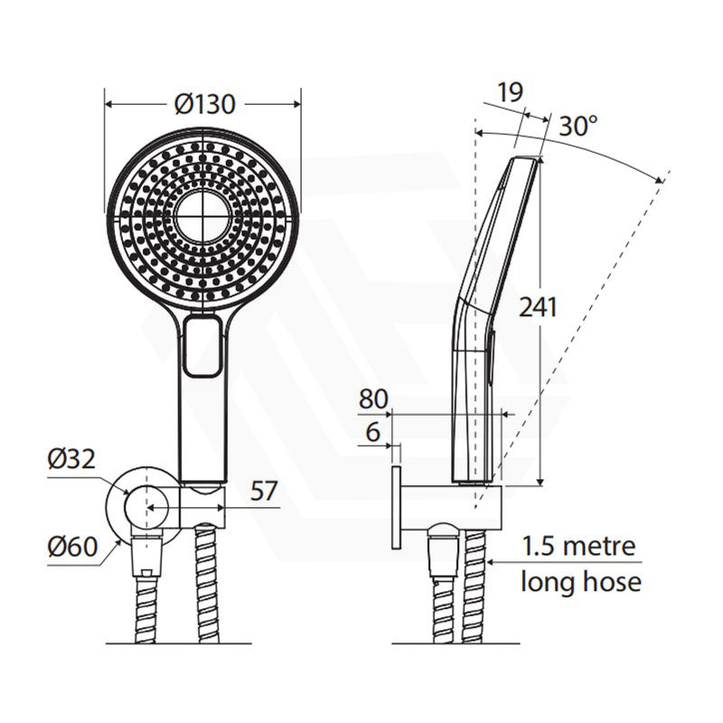 Fienza Kuro Round Hand Shower with Round Plate - Variant Colour Available