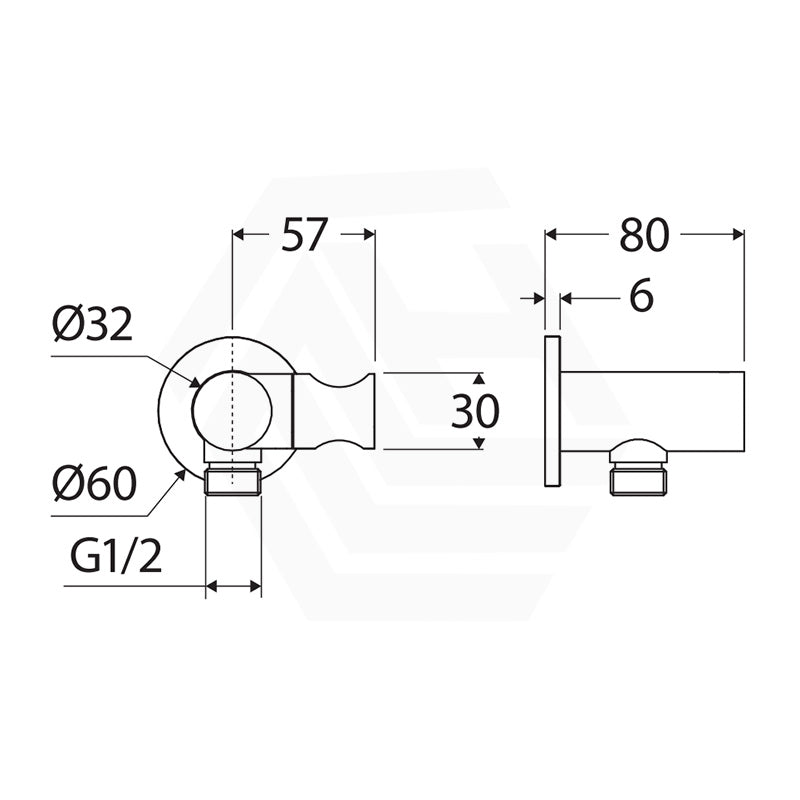 Fienza Universal Brass Hand Shower Bracket with Hose Round Plate Variant Colour Available