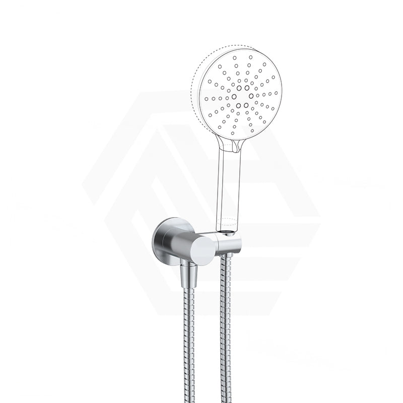 Fienza Universal Brass Hand Shower Bracket with Hose Round Plate Variant Colour Available