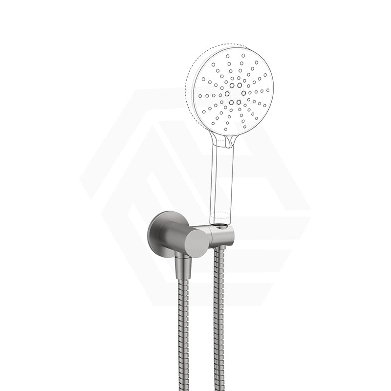 Fienza Universal Brass Hand Shower Bracket with Hose Round Plate Variant Colour Available