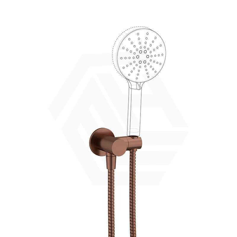 Fienza Universal Brass Hand Shower Bracket with Hose Round Plate Variant Colour Available