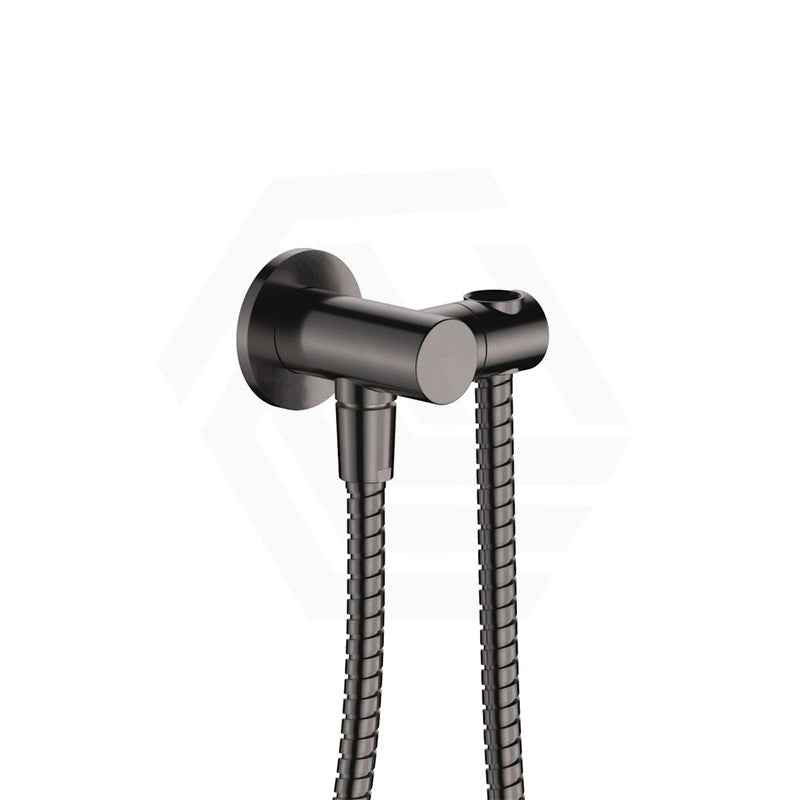 Fienza Universal Brass Hand Shower Bracket with Hose Round Plate Variant Colour Available