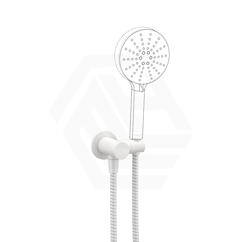 Fienza Universal Brass Hand Shower Bracket with Hose Round Plate Variant Colour Available