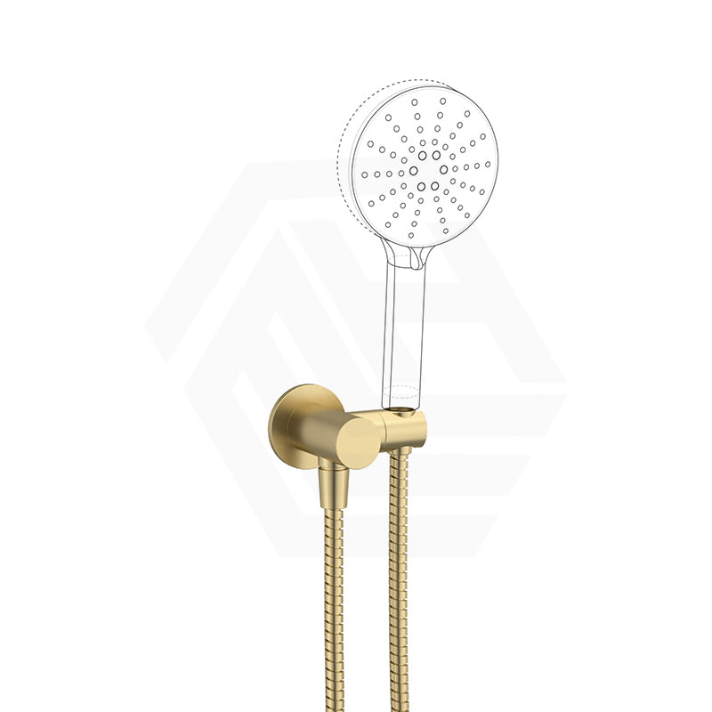 Fienza Universal Brass Hand Shower Bracket with Hose Round Plate Variant Colour Available