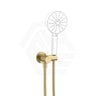 Fienza Universal Brass Hand Shower Bracket with Hose Round Plate Variant Colour Available