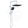 Fienza Kuro Twin Half-Rail Shower Soft Square Head Bottom Water Inlet - Variant Colour Available