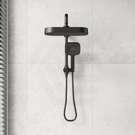 Fienza Kuro Twin Half-Rail Shower Soft Square Head Bottom Water Inlet - Variant Colour Available