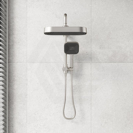 Fienza Kuro Twin Half-Rail Shower Soft Square Head Bottom Water Inlet - Variant Colour Available