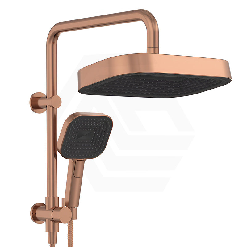 Fienza Kuro Twin Half-Rail Shower Soft Square Head Bottom Water Inlet - Variant Colour Available