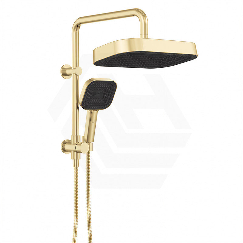 Fienza Kuro Twin Half-Rail Shower Soft Square Head Bottom Water Inlet - Variant Colour Available