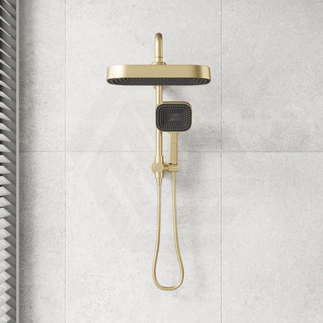 Fienza Kuro Twin Half-Rail Shower Soft Square Head Bottom Water Inlet - Variant Colour Available