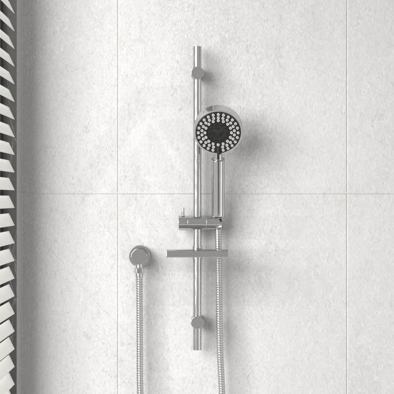 Fienza Stella Chrome Multifunction Rail Shower with Soap Dish