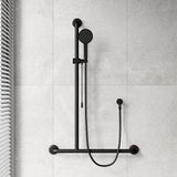 Fienza Luciana/Hustle Care Left/Right Hand Inverted T Rail Shower Set with Push/Pull Slider Chrome/Matt Black