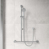 Fienza Luciana/Hustle Care Left/Right Hand Inverted T Rail Shower Set with Push/Pull Slider Chrome/Matt Black