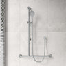 Fienza Luciana/Hustle Care Left/Right Hand Inverted T Rail Shower Set with Push/Pull Slider Chrome/Matt Black