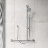 Fienza Luciana/Hustle Care Left/Right Hand Inverted T Rail Shower Set with Push/Pull Slider Chrome/Matt Black