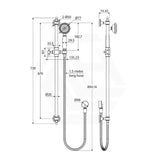 Fienza Lillian Wall Mounted Rail Shower with Handheld Variant Colour Available