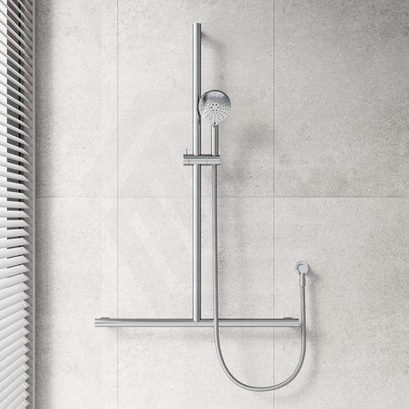 Fienza Care Inverted T Bar Rail Adjustable Slider With Handheld Shower Set In Various Colour
