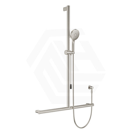 Fienza Care Inverted T Bar Rail with Handheld Shower Set with Push/Pull Slider in Various Colour