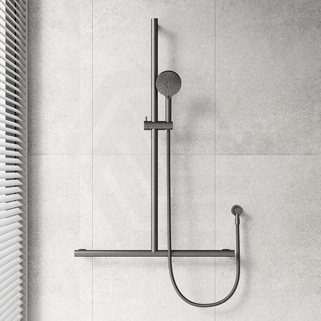 Fienza Care Inverted T Bar Rail Adjustable Slider With Handheld Shower Set In Various Colour