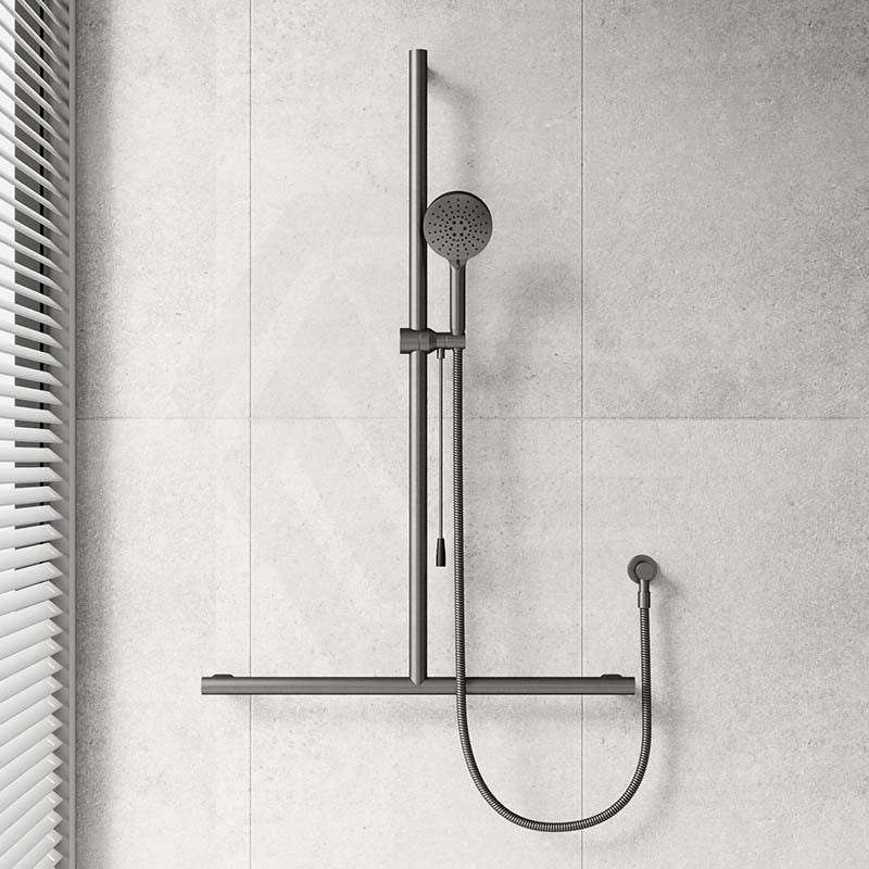 Fienza Care Inverted T Bar Rail Handheld Shower Set with Push/Pull Slider in Various Colour