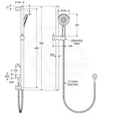 Fienza 900mm Straight Ajustable Care Rail with Handheld Shower Set in Various Colour