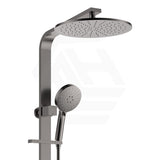 Fienza Empire Slim Deluxe Twin Shower Gunmetal Grey Top Water Inlet