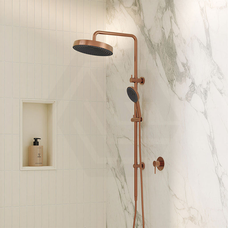 Fienza Kuro Twin Shower Round Head Top Water Inlet - Variant Colour Available