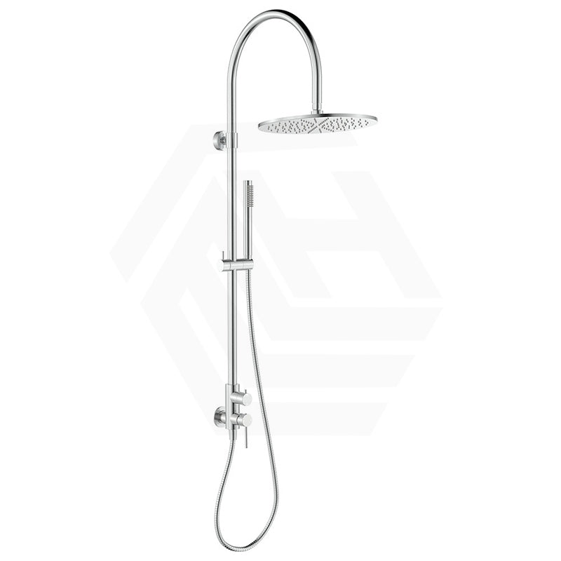 Fienza Kaya 316 Stainless Steel Wall Mounted Outdoor Round Twin Shower