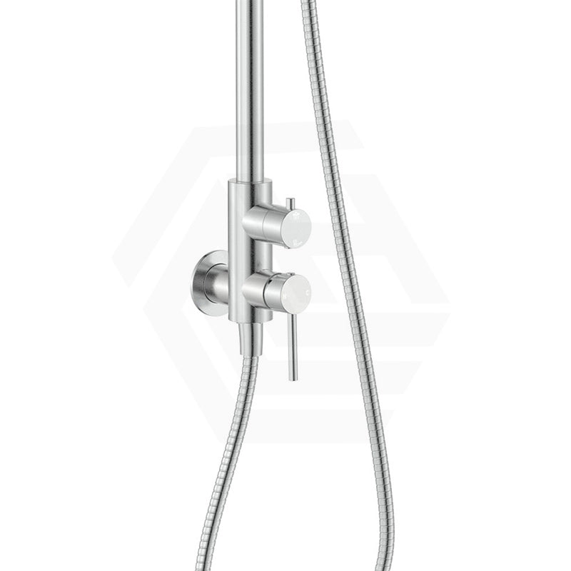 Fienza Kaya 316 Stainless Steel Wall Mounted Outdoor Round Twin Shower