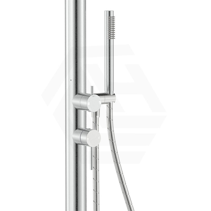 Fienza Kaya 316 Stainless Steel Floor Mounted Outdoor Twin Shower