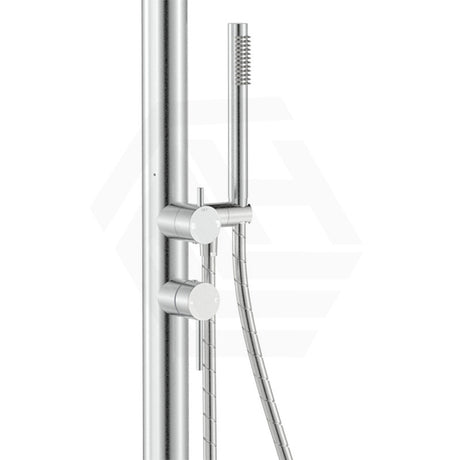 Fienza Kaya 316 Stainless Steel Floor Mounted Outdoor Twin Shower
