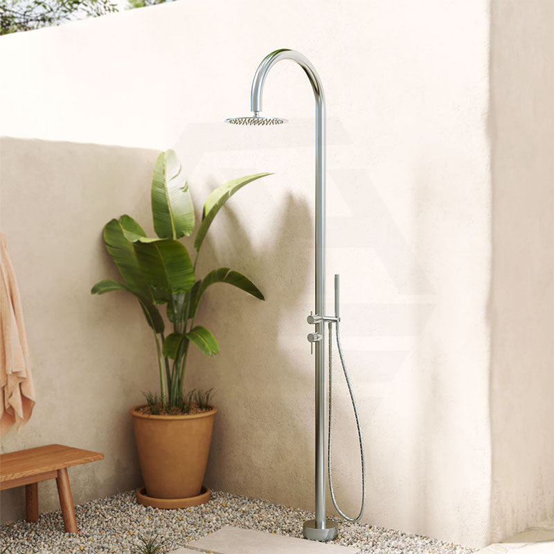 Fienza Kaya 316 Stainless Steel Floor Mounted Outdoor Twin Shower