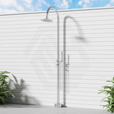 Fienza Kaya 316 Stainless Steel Floor Mounted Outdoor Twin Shower