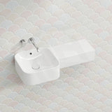 RAK Petit Ceramic Square Wall Hung Basin With Overflow Left / Right Tap Hole Option 765x355x140mm - Alpine White