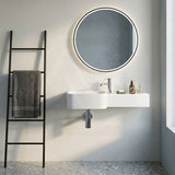 RAK Petit Ceramic Square Wall Hung Basin With Overflow Left / Right Tap Hole Option 765x355x140mm - Alpine White