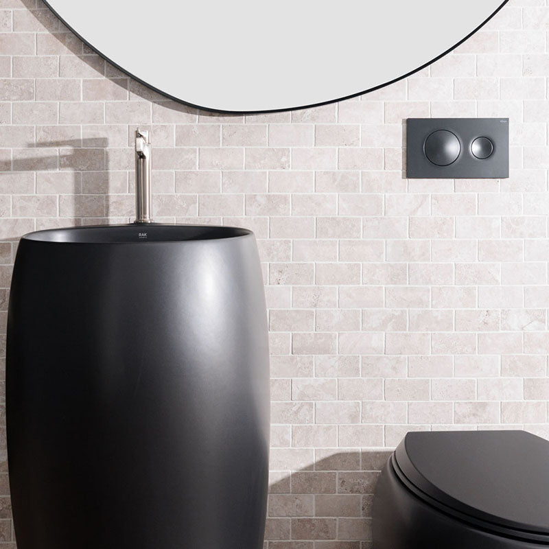 490x470x900mm RAK Cloud Ceramic Freestanding Basins One Tap Hole Matt Black