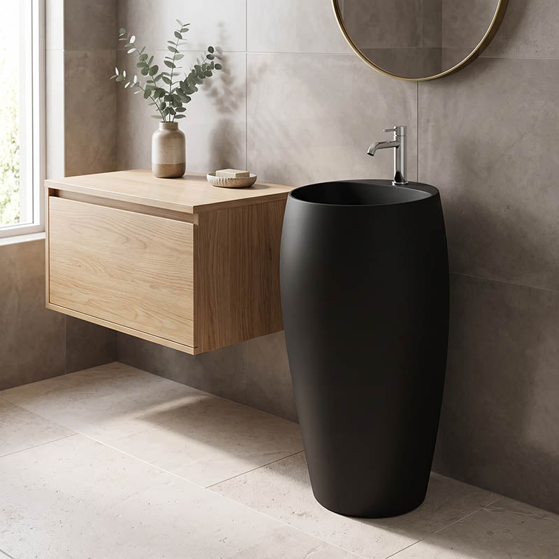 RAK Cloud Ceramic Freestanding Basins One Tap Hole 490x470x900mm - Various Colour