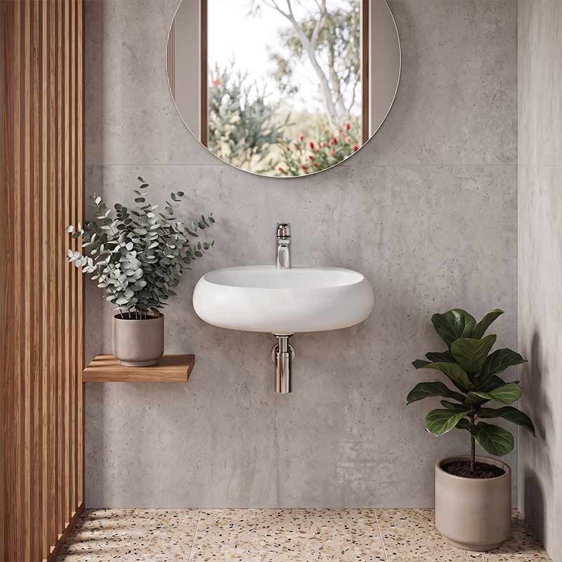 RAK Cloud Wall Hung Ceramic Basins One Tap Hole 550x425x150mm - Variant Colour